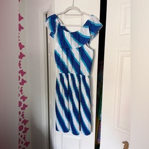 Lilly Pulitzer Blue and White Striped 3-way Dress - S
